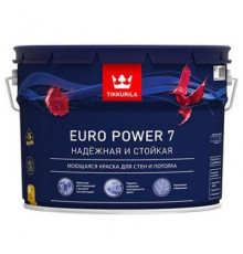 Краска моющаяся Tikkurila/Tikkivala (Тиккурила/Тиккивала) Euro Power 7 для стен и потолка надежная и стойкая база А 18 л